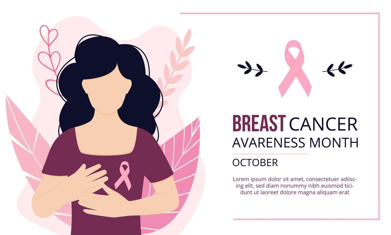 concetto di consapevolezza del cancro al seno. sfondo per web, poster, volantini, carte, ecc. vettore