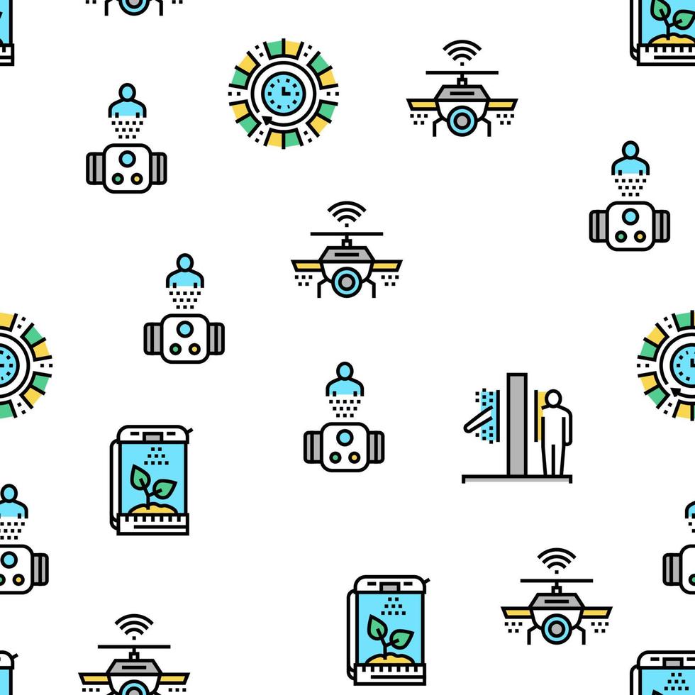 dispositivi di vita futura vector seamless pattern