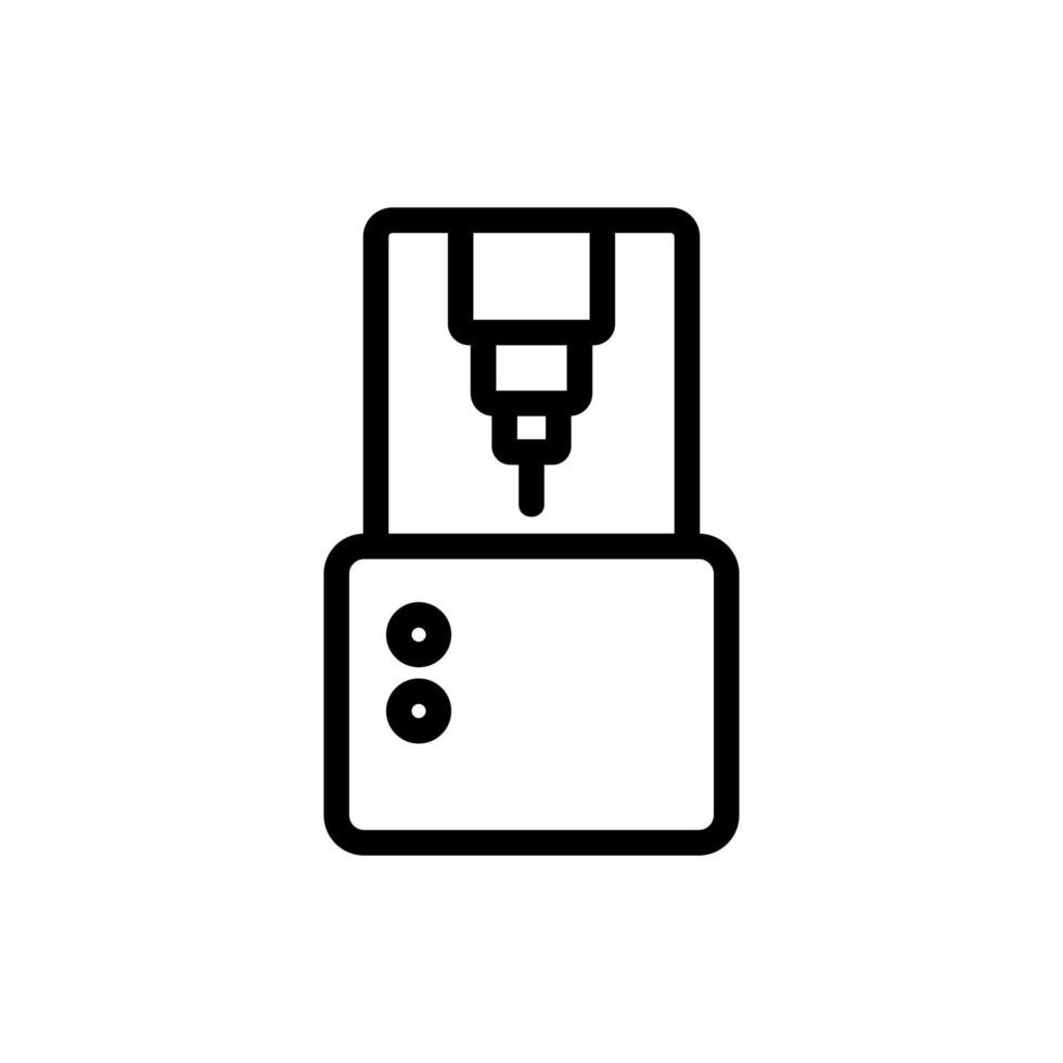 illustrazione del profilo vettoriale dell'icona della perforatrice anteriore