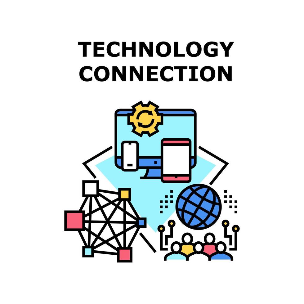 illustrazione vettoriale dell'icona della connessione tecnologica