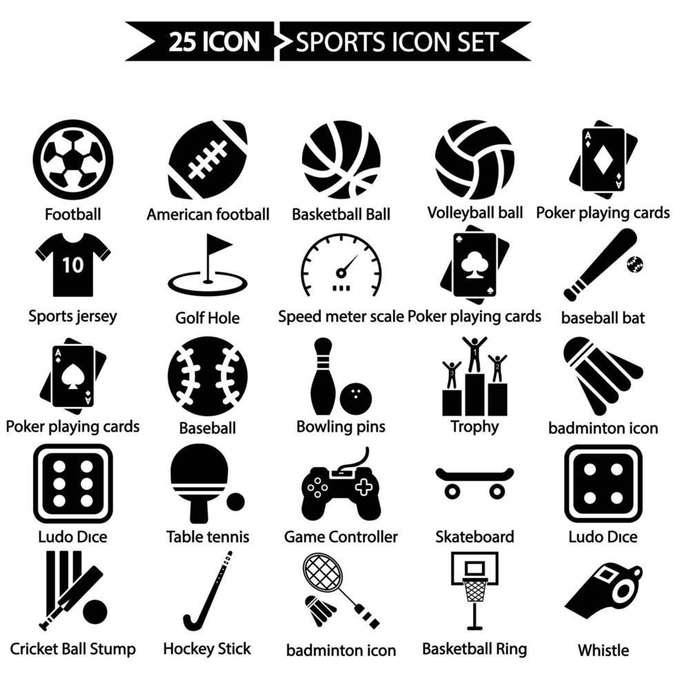 icon pack dello sport vettore