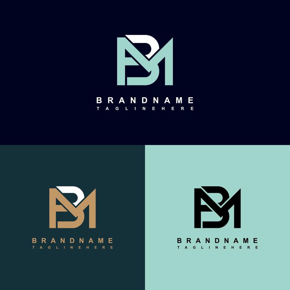 bm lettera logo disegno vettoriale