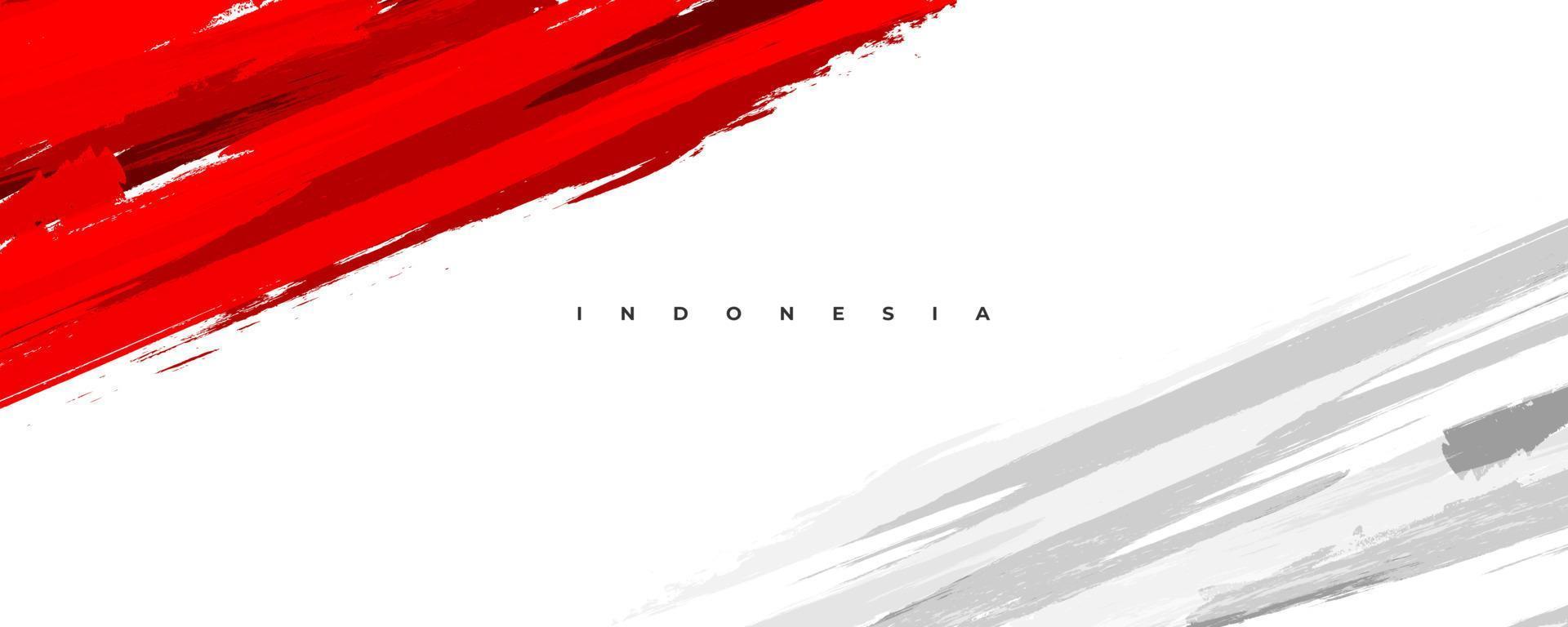 bandiera dell'indonesia con il concetto di pennello. bandiera dell'indonesia in stile grunge vettore