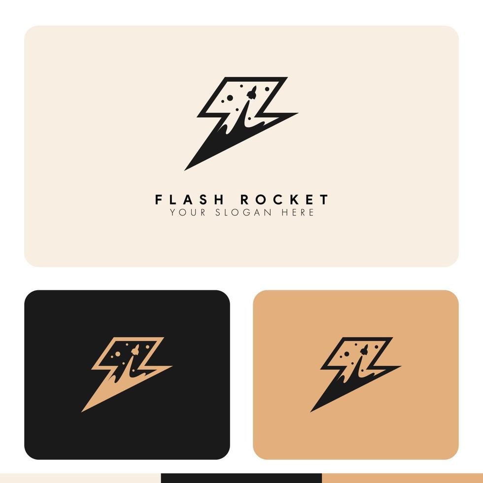 design semplice e minimalista del logo della tempesta di razzi vettore