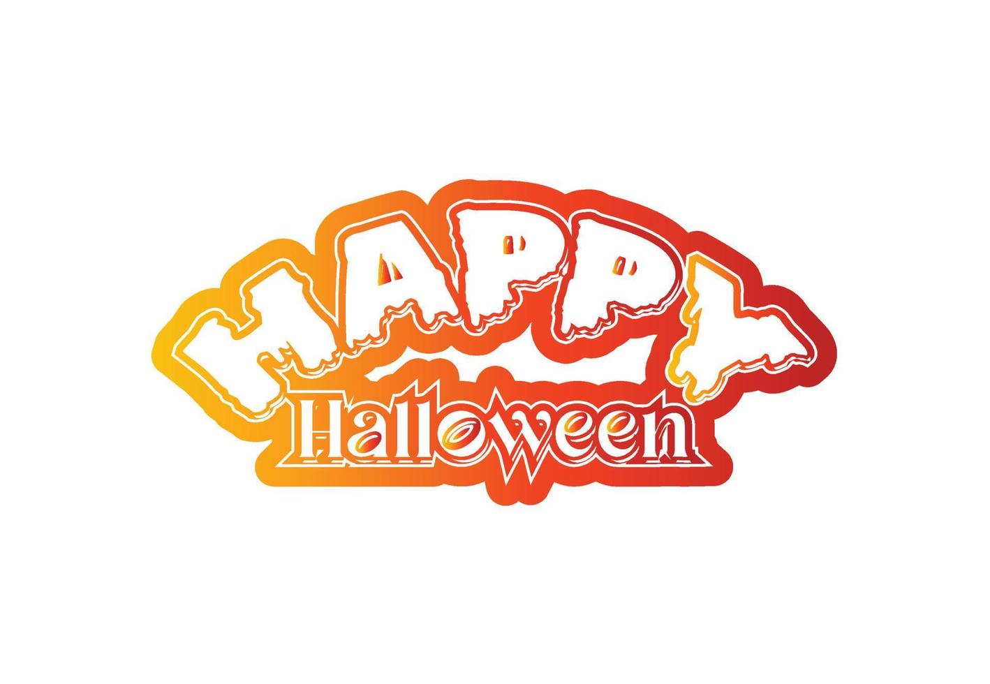 logo di halloween felice, banner, modello di design per t-shirt vettore