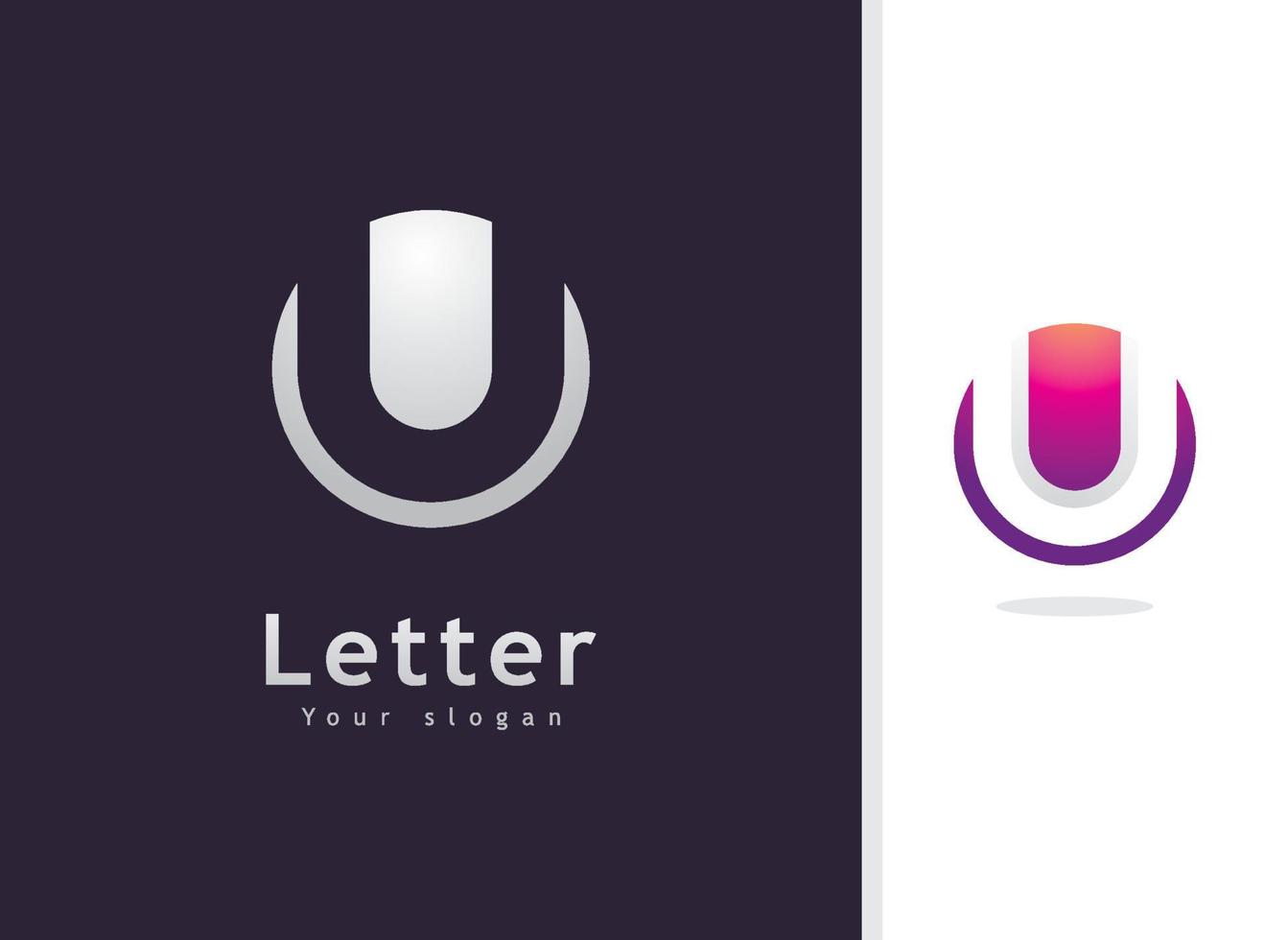 u logo design e modello. lettere basate sulle iniziali dell'icona creative u nel vettore. vettore