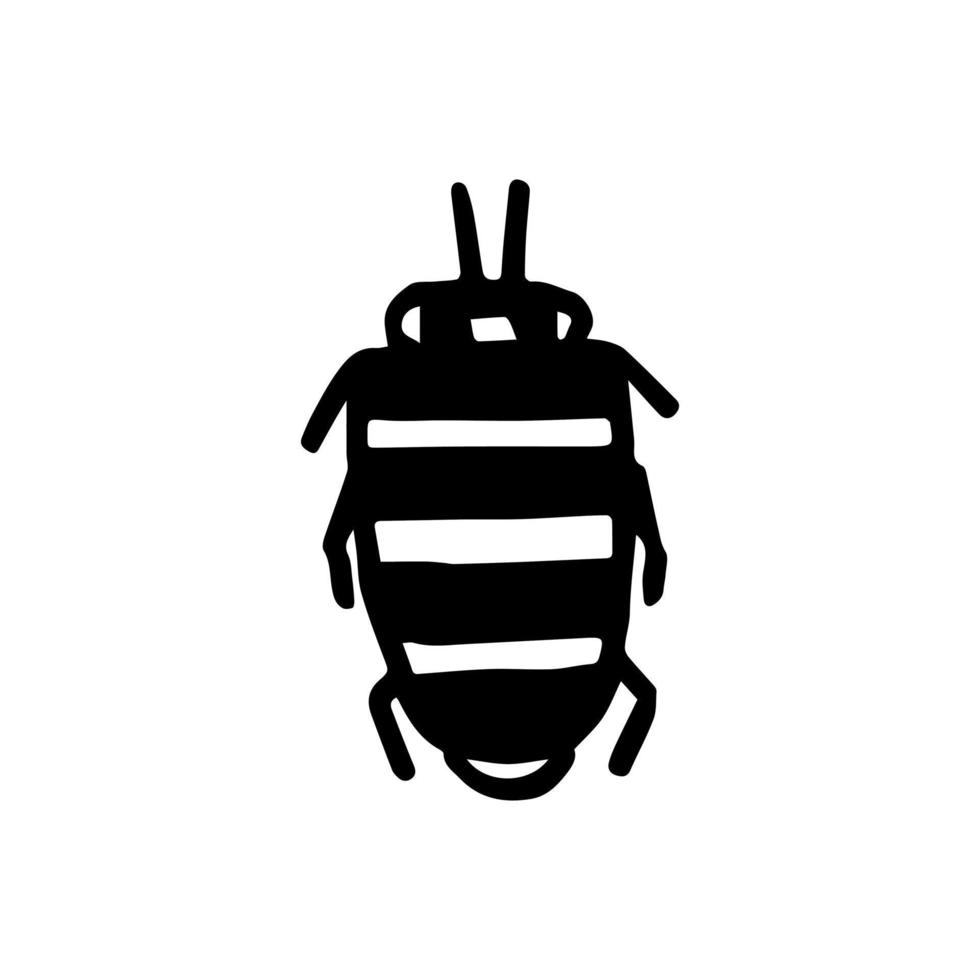 un singolo elemento vettore insetto scarabeo su uno sfondo bianco. illustrazione di scarabocchio. disegnato a mano. adatto per adesivi, adesivi, modelli, scrapbooking, tessuti, imballaggi.