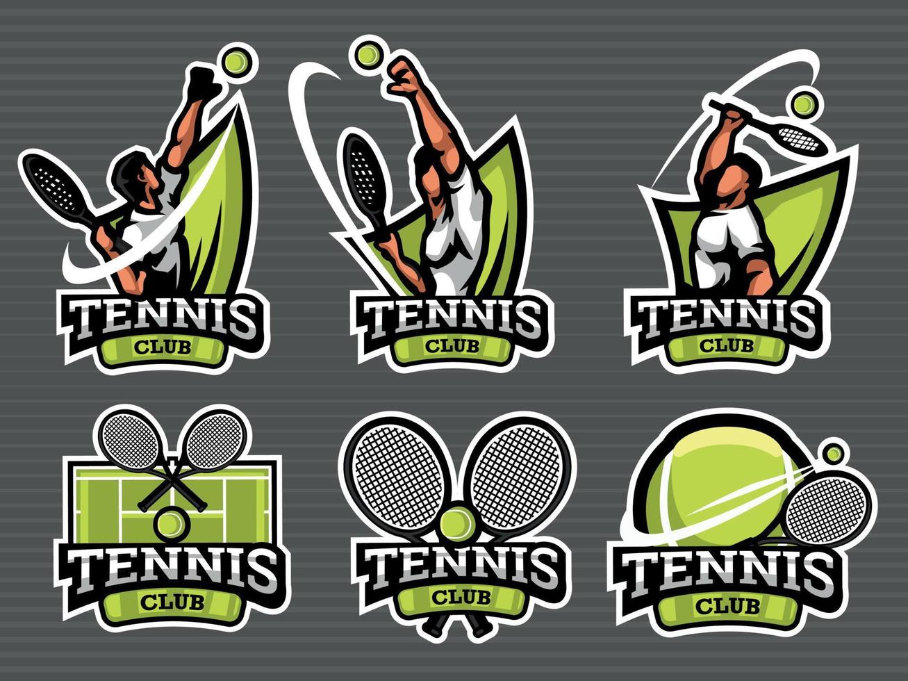 impostato di tennis loghi e emblemi vettore