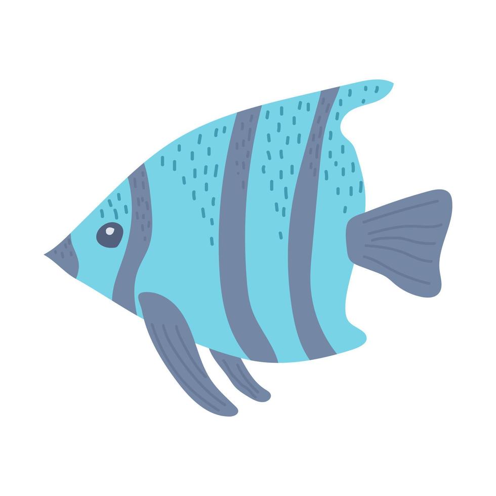 collezione estiva in stile doodle di pesce di mare. illustrazione vettoriale piatta