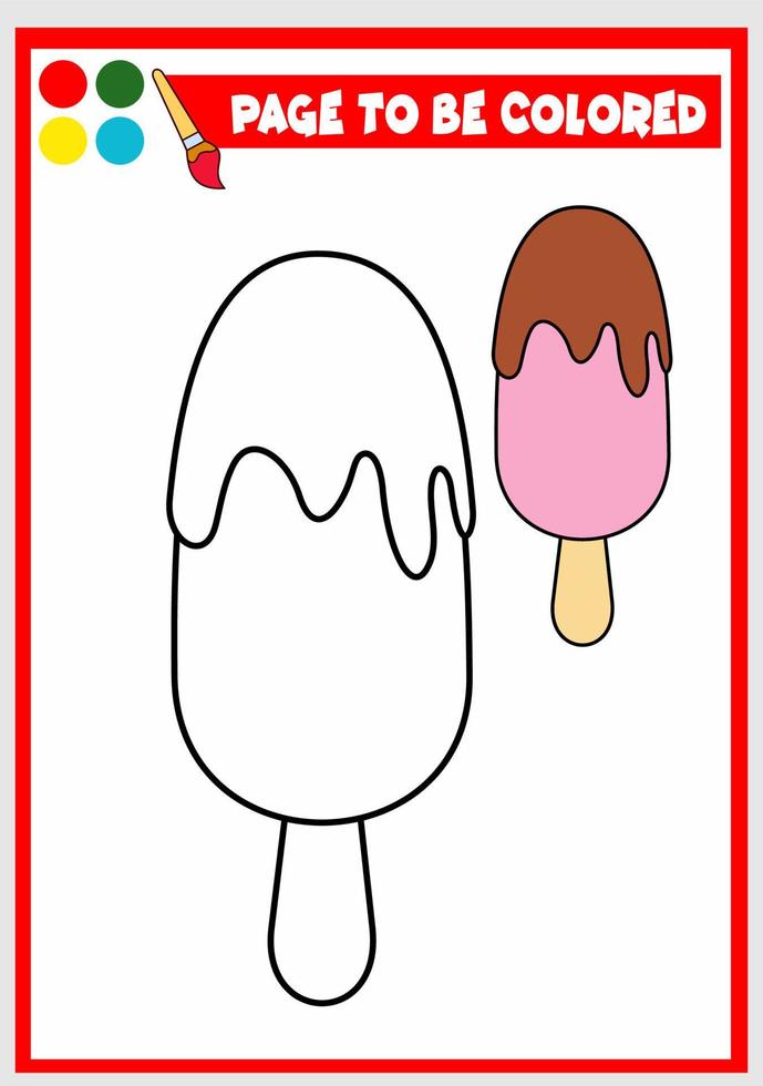 libro da colorare per bambini. gelato vettore