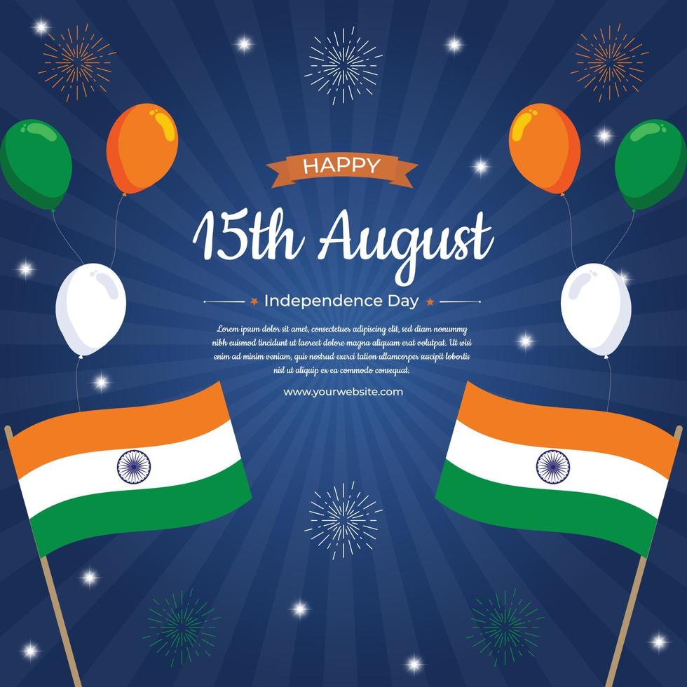 15 agosto bandiera indiana del giorno dell'indipendenza vettore