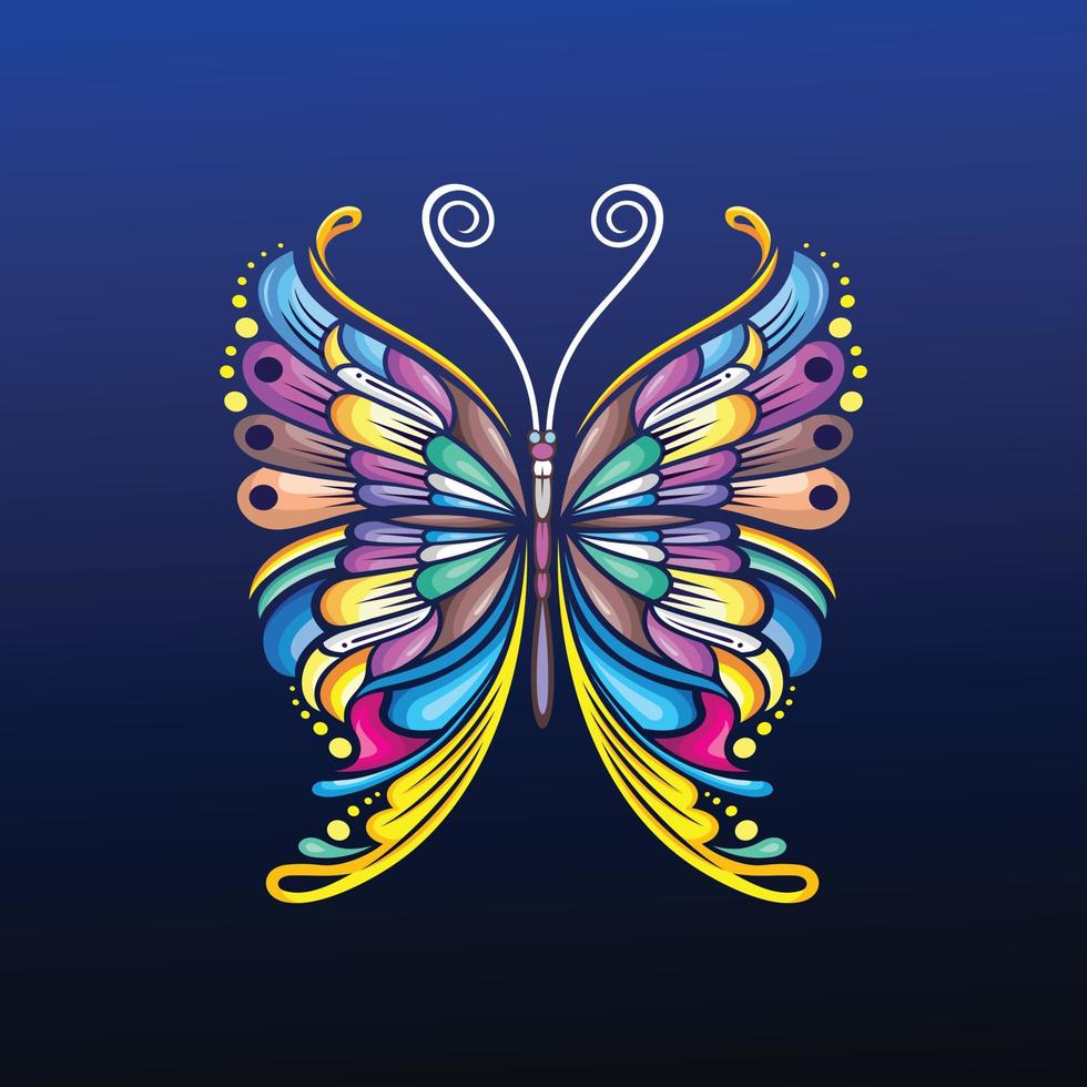 illustrazione di arte della farfalla con un disegno vettoriale colorato