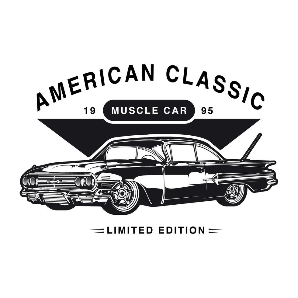 americano Classsic auto distintivo logo vettore