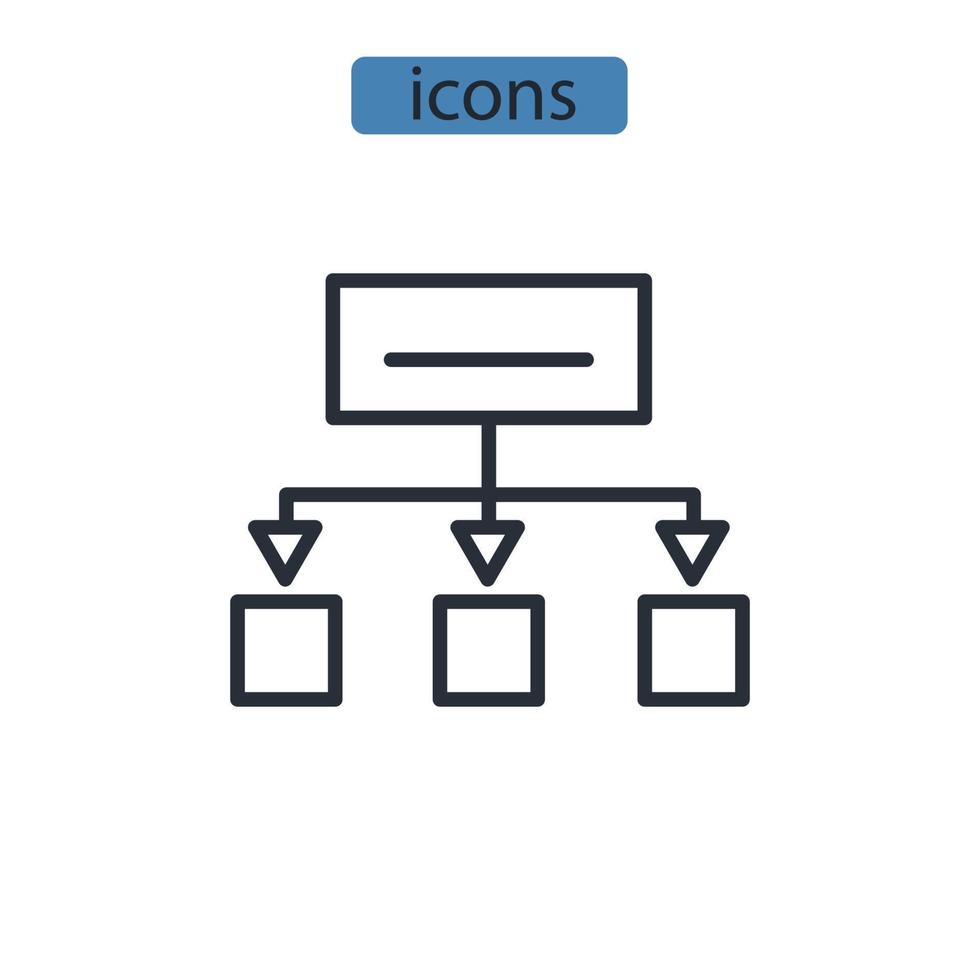 icone di raggruppamento elementi vettoriali simbolo per il web infografico
