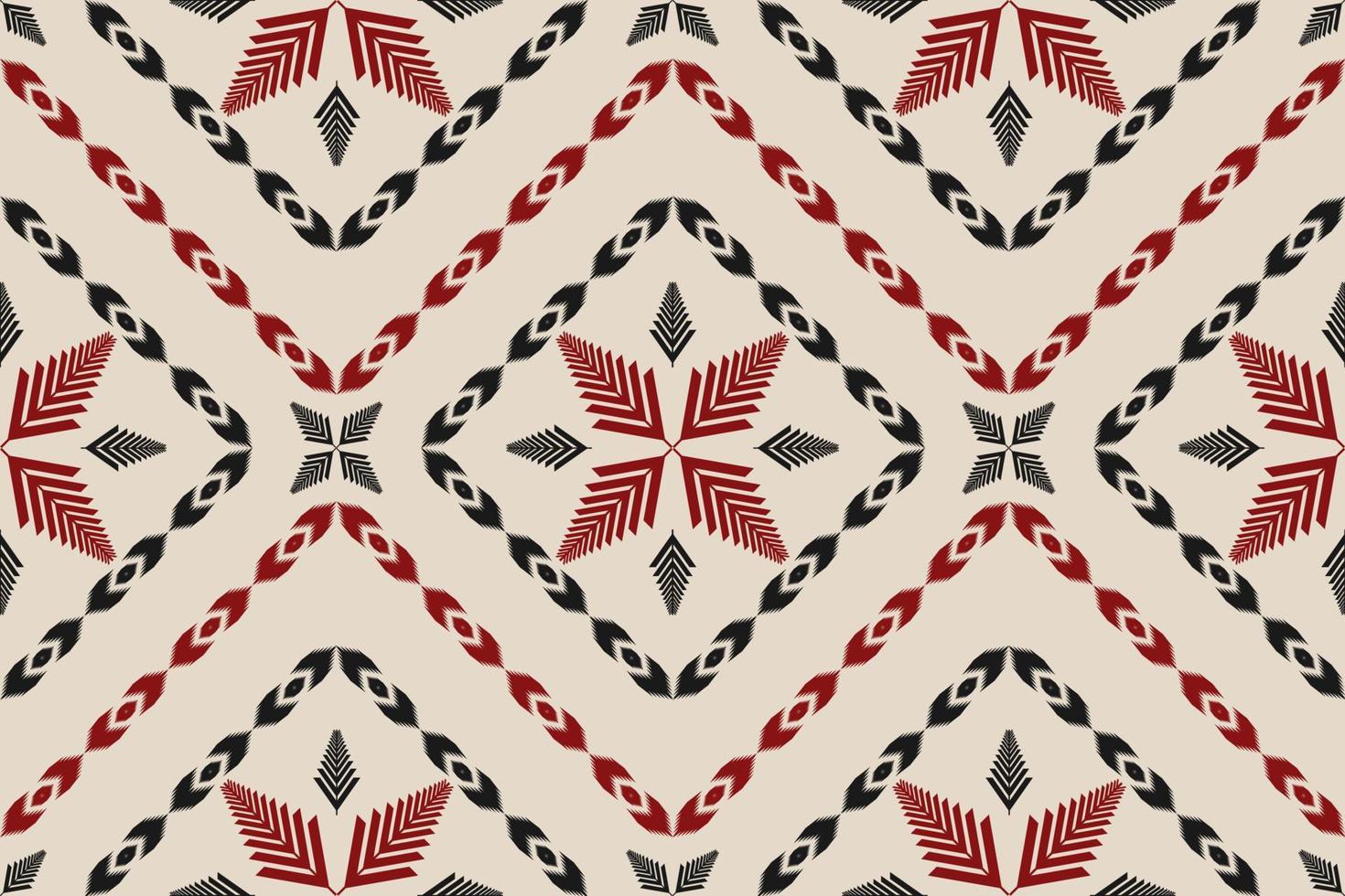 ikat senza soluzione di continuità modello nel tribale. tessuto etnico modello arte. fiore decorazione. design per sfondo, sfondo, vettore illustrazione, tessuto, vestiario, tappeto, tessile, batik, ricamo.