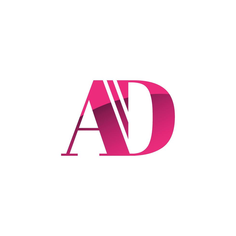 design del logo dell'annuncio della lettera. ad icona logo colore rosa vettore modello vettoriale gratuito.