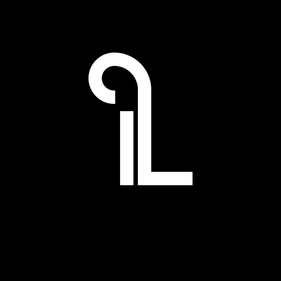 il design del logo della lettera su sfondo nero. il concetto di logo della lettera di iniziali creative. il disegno della lettera. il disegno della lettera bianca su sfondo nero. il, il logo vettore