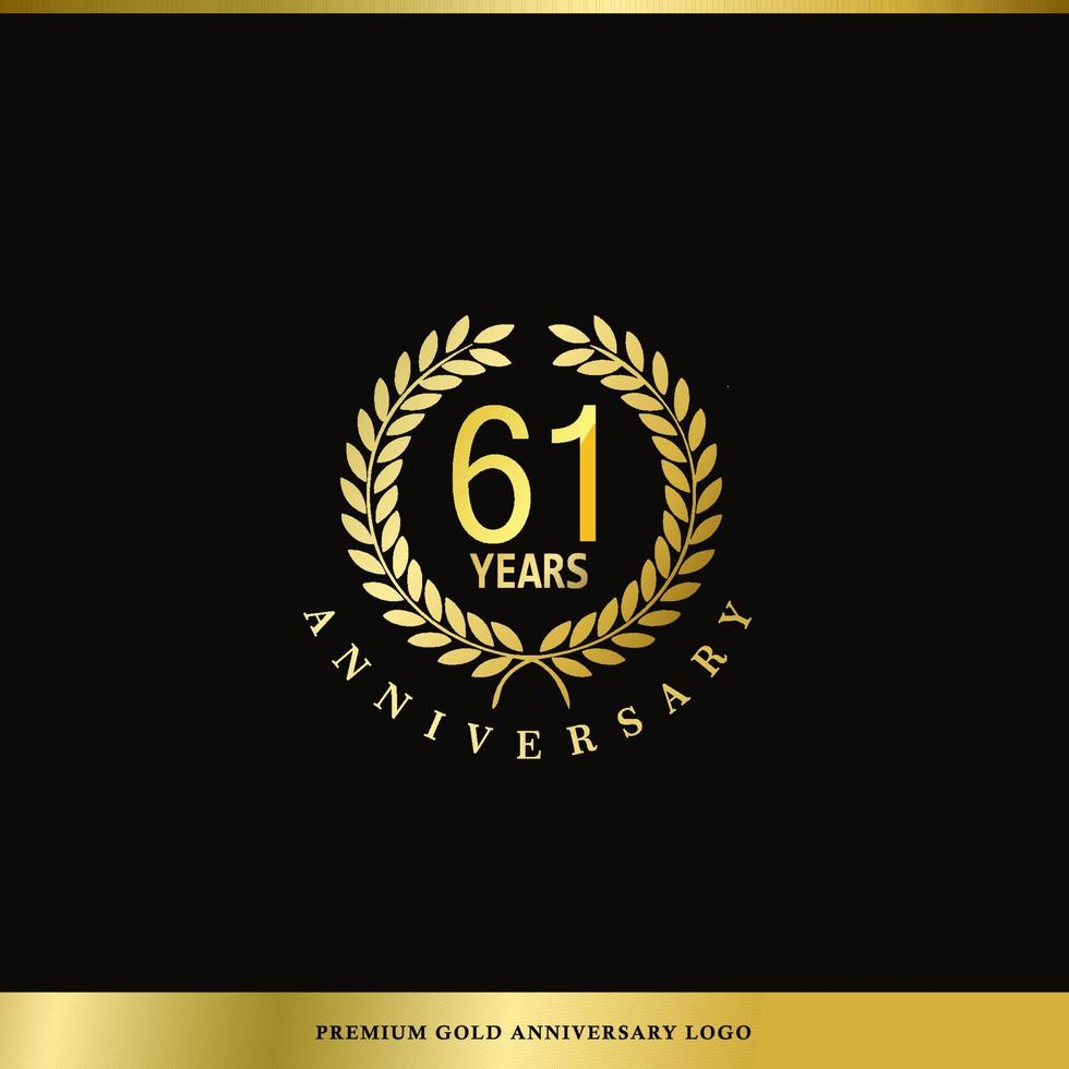 lusso logo anniversario 61 anni Usato per Hotel, terme, ristorante, vip, moda e premio marca identità. vettore