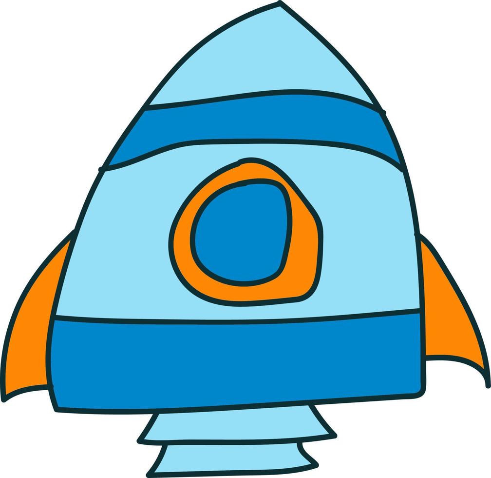 cartone animato navicella spaziale. ufo vettore volante piattino, navicella spaziale e razzo.
