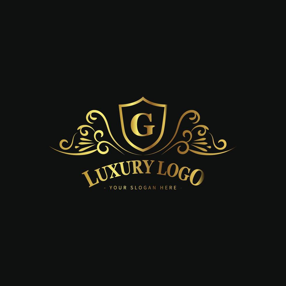 lusso logo modello. adatto per Hotel logo, mercato logo, moda logo, ricorrere logo, boutique, nozze, eccetera vettore