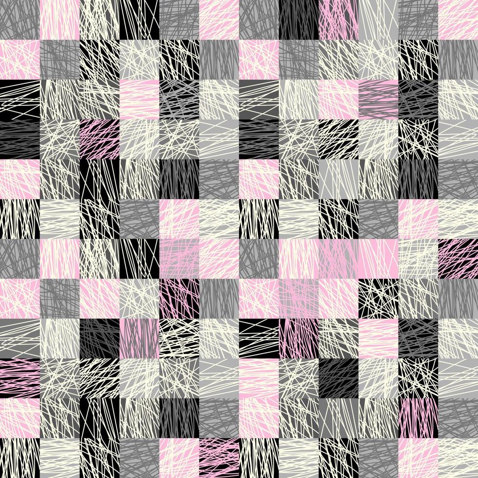 senza soluzione di continuità vettore modello con un' lineare dai un'occhiata nel rosa e grigio correnti. modello per stampa su tessuto per trecce, coperte, pastello biancheria.