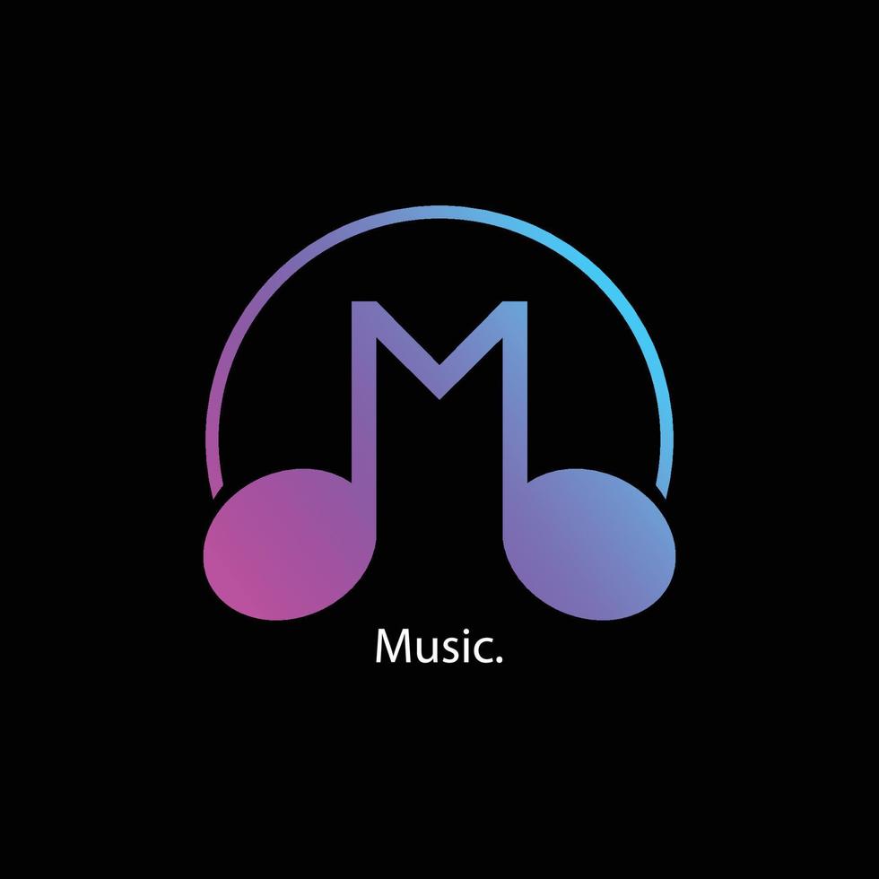 musica logo icona vettore