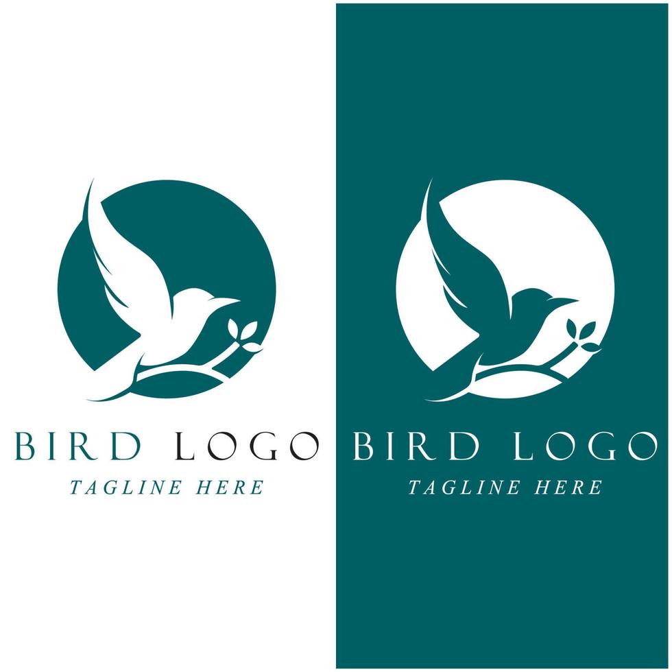 impostato di creativo uccello logo con slogan modello vettore
