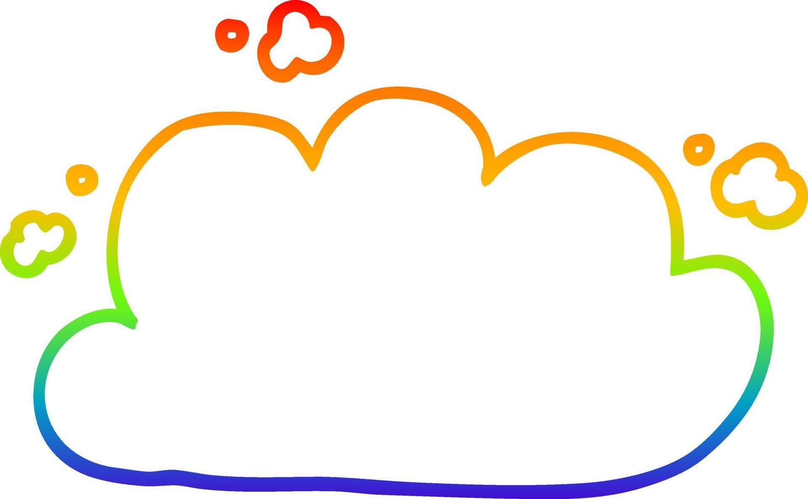 nuvola di tempesta del fumetto del disegno della linea del gradiente dell'arcobaleno vettore