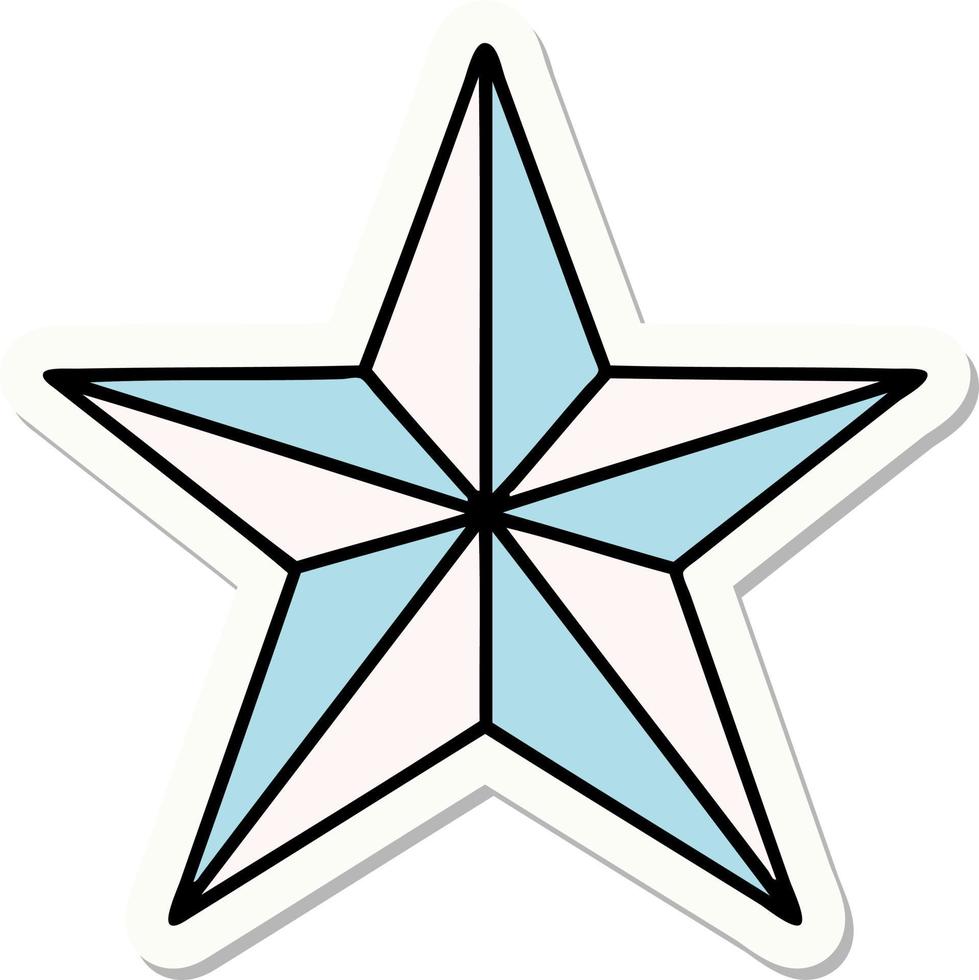 etichetta di tatuaggio nel tradizionale stile di un' stella vettore