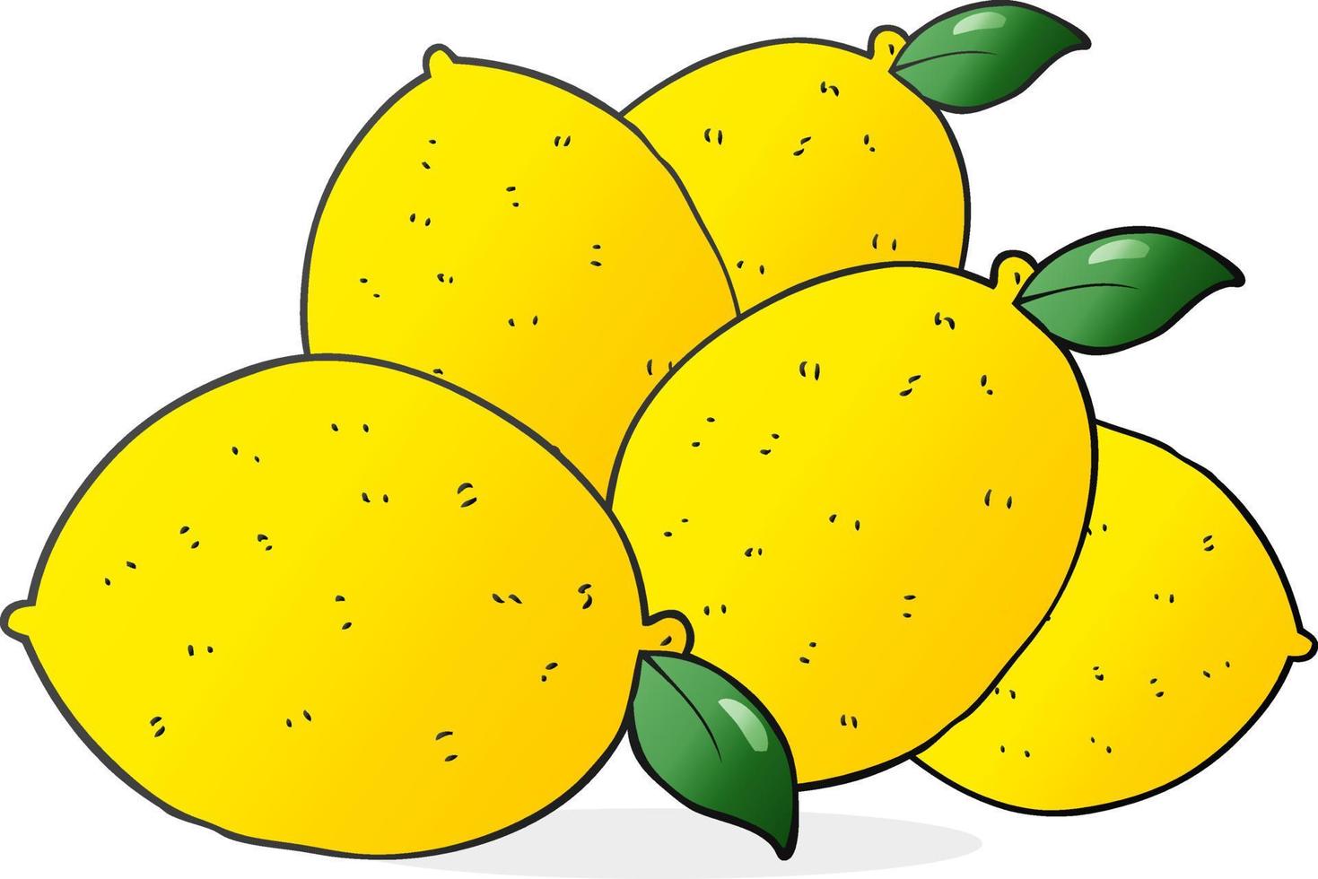 a mano libera disegnato cartone animato limoni vettore