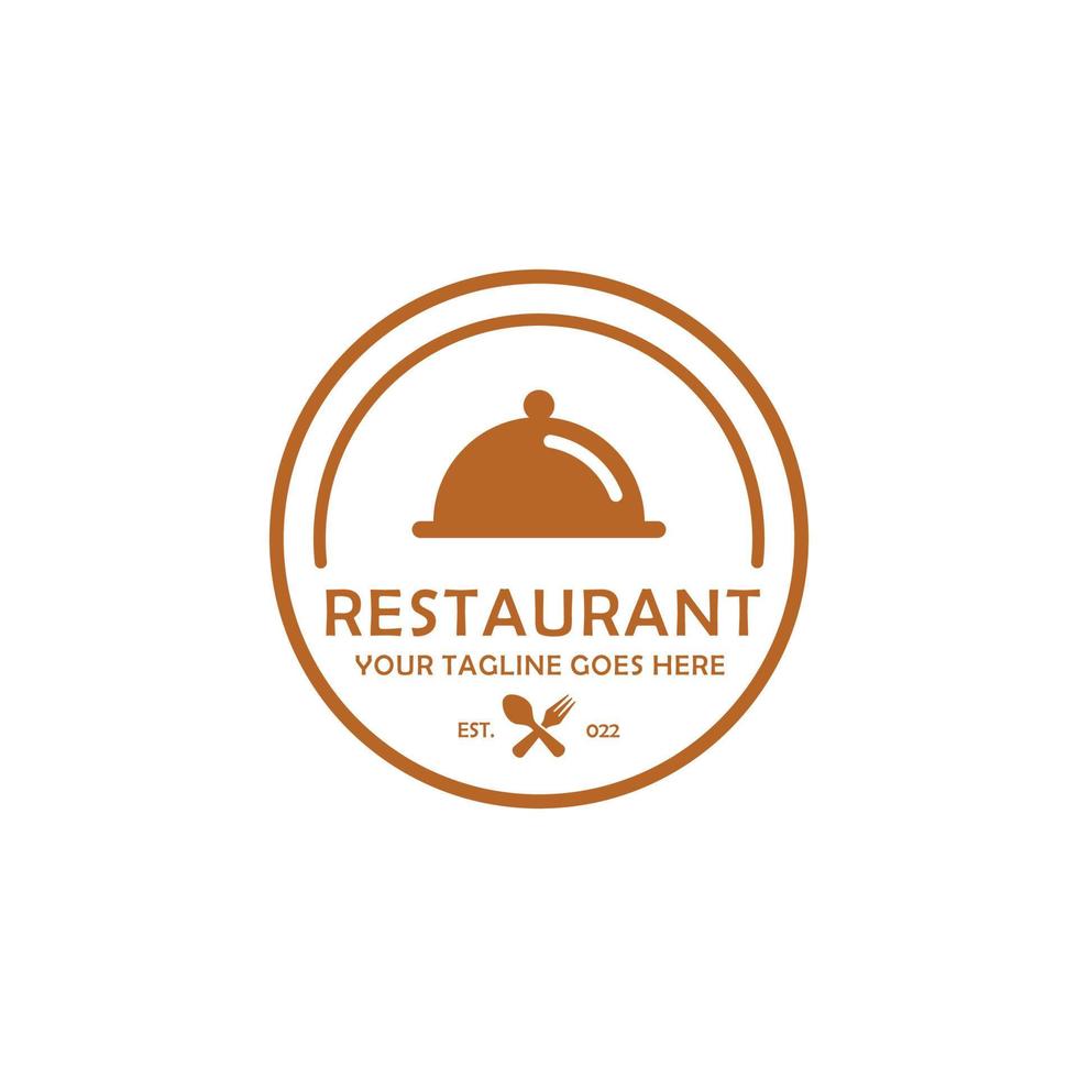 ristorante semplice piatto logo design vettore