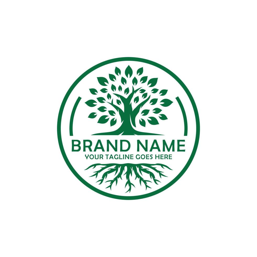 quercia albero logo design vettore