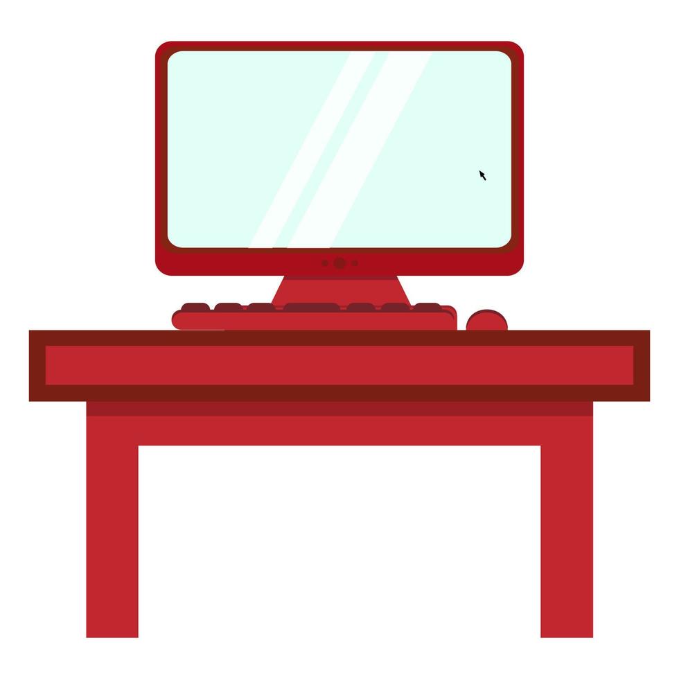 computer scrivania icona nel piatto stile vettore