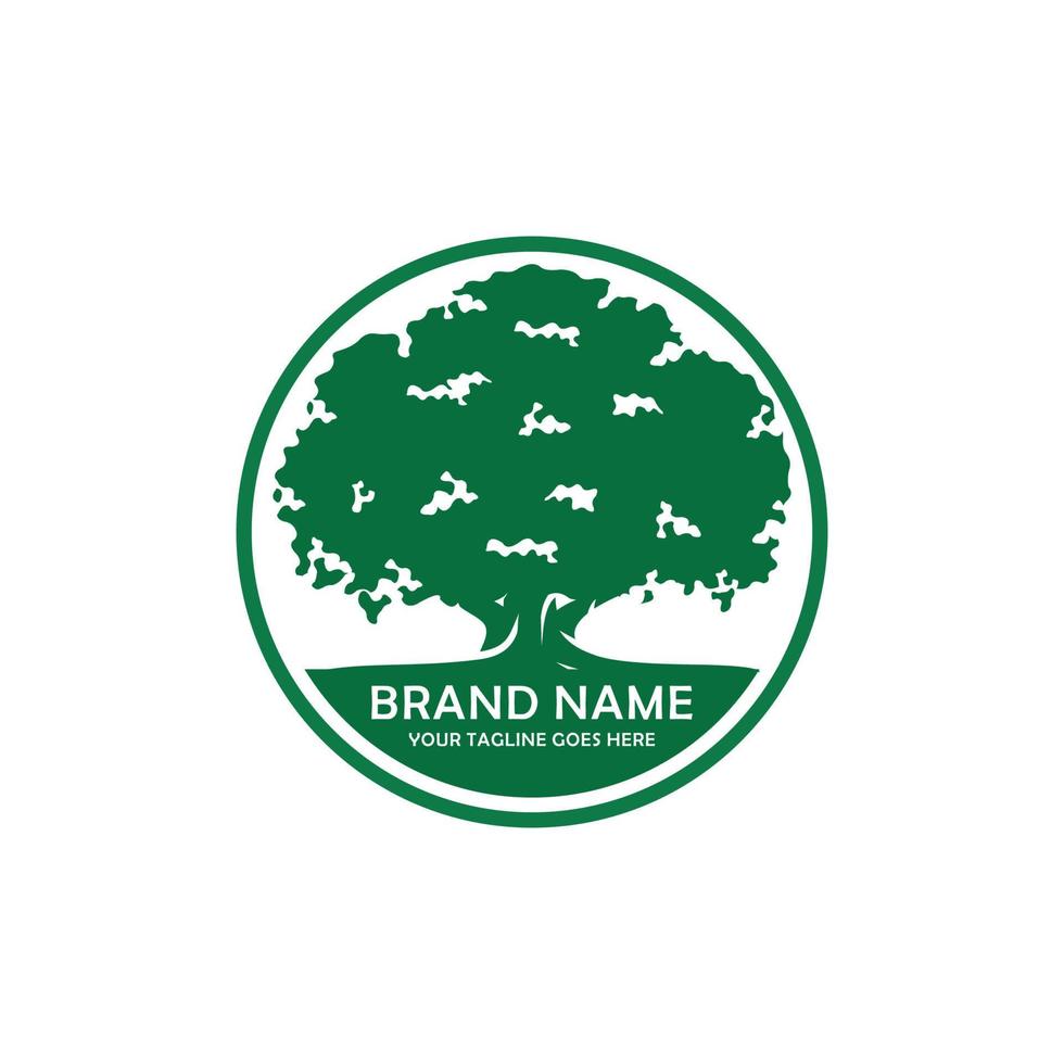 quercia albero logo design vettore