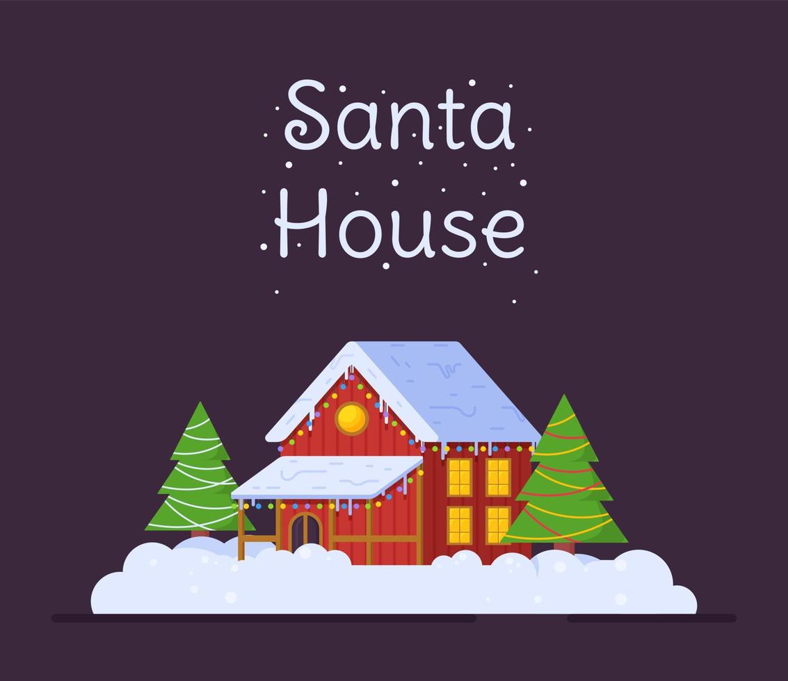 vettore illustrazione di Santa Casa. concetto di Santa Casa decorato per nuovo anno.