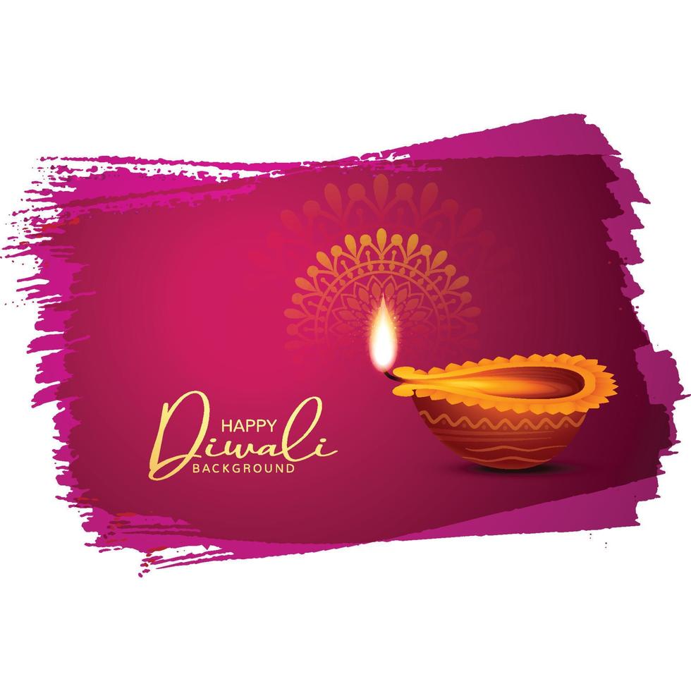 illustrazione di ardente diya su contento Diwali celebrazione vacanza carta sfondo vettore