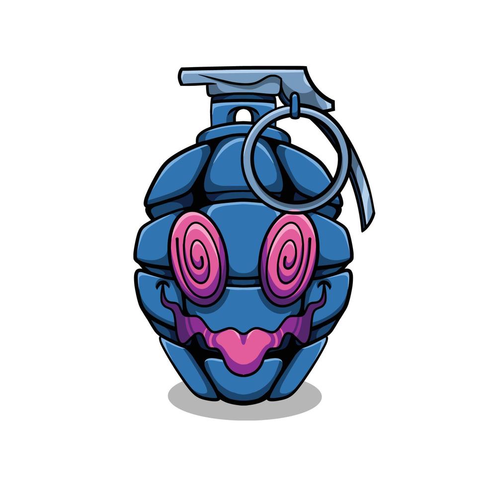 granata mostro cartone animato vettore