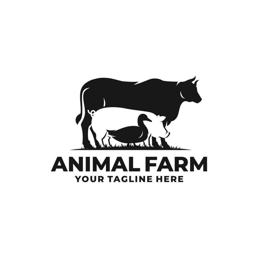 azienda agricola animale logo vettore