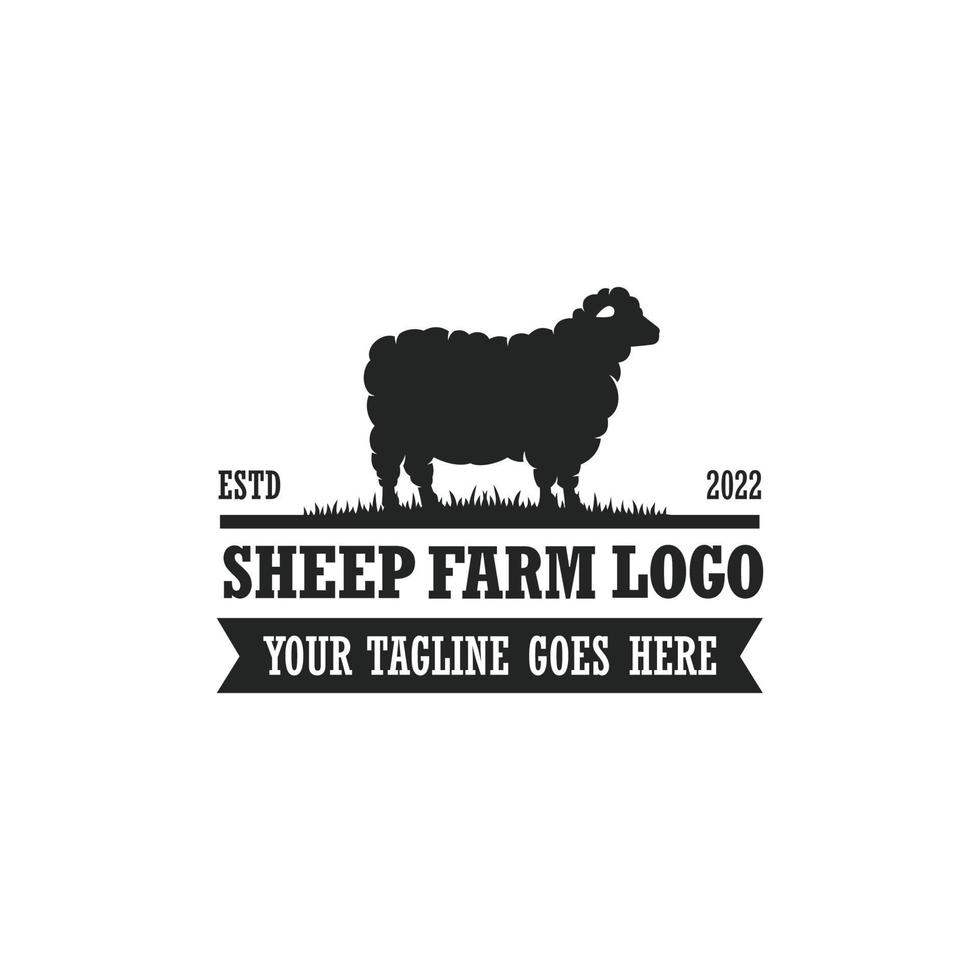 pecora azienda agricola logo vettore. bestiame azienda agricola logo vettore