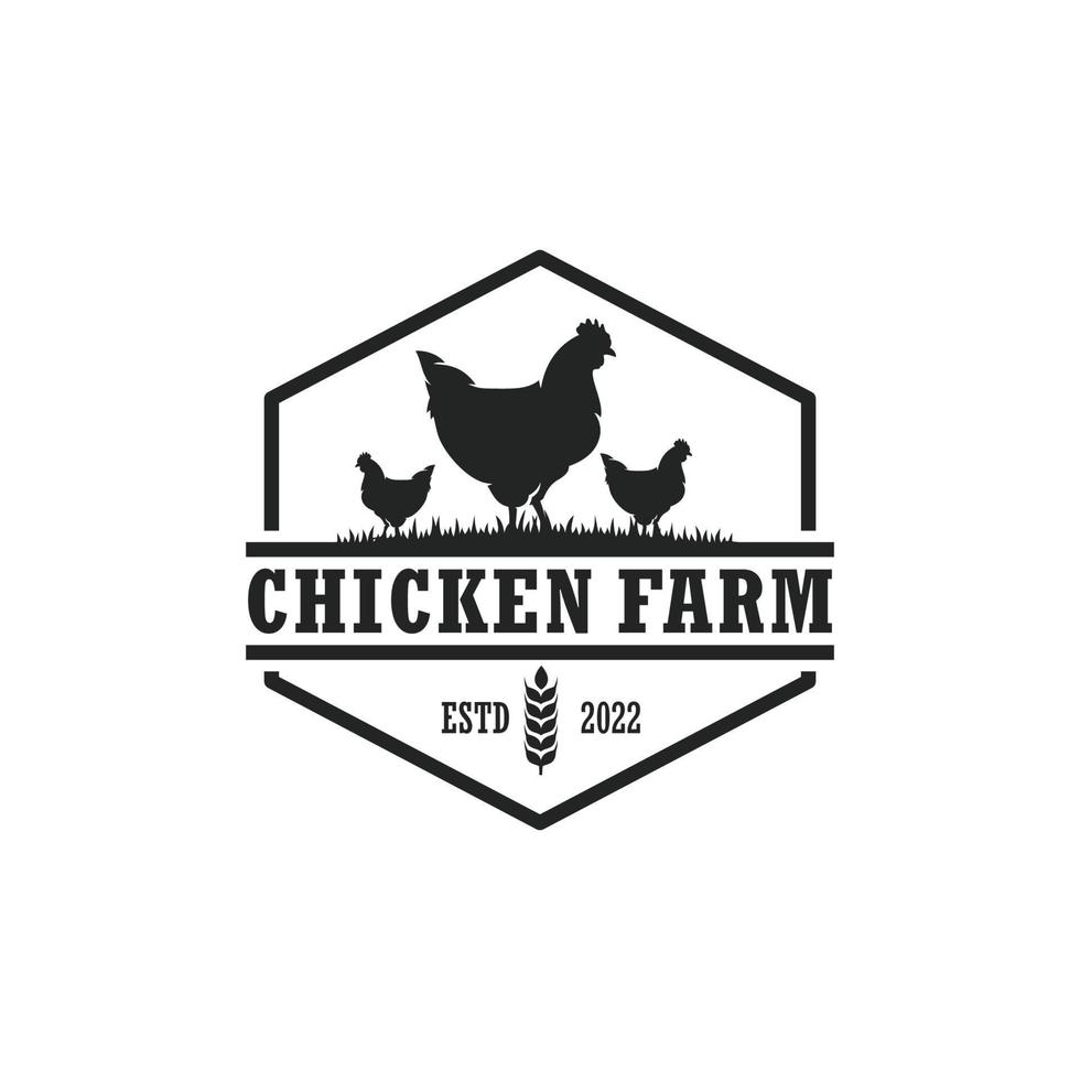 pollo azienda agricola logo vettore