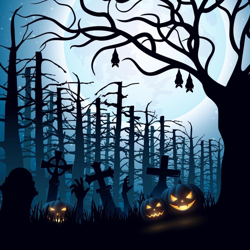 sfondo della notte di halloween vettore