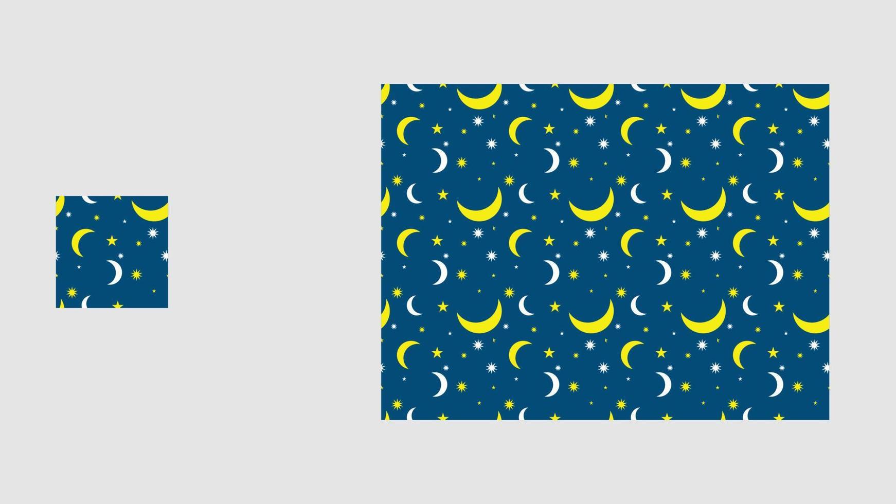 illustrazione di un' sfondo con stelle e mezzaluna Luna senza soluzione di continuità modello vettore