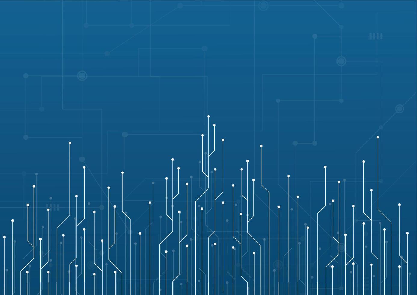 sfondo tecnologia astratta. collegamenti luminosi blu nello spazio con particelle, big data, sfondo astratto generato dal computer. illustrazione vettoriale