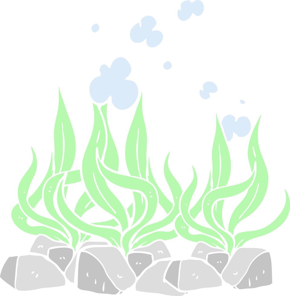 piatto colore illustrazione di alga marina vettore