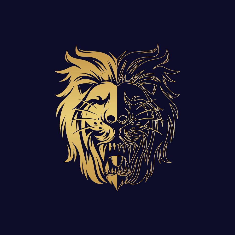 modello vettoriale di disegno del logo del re leone