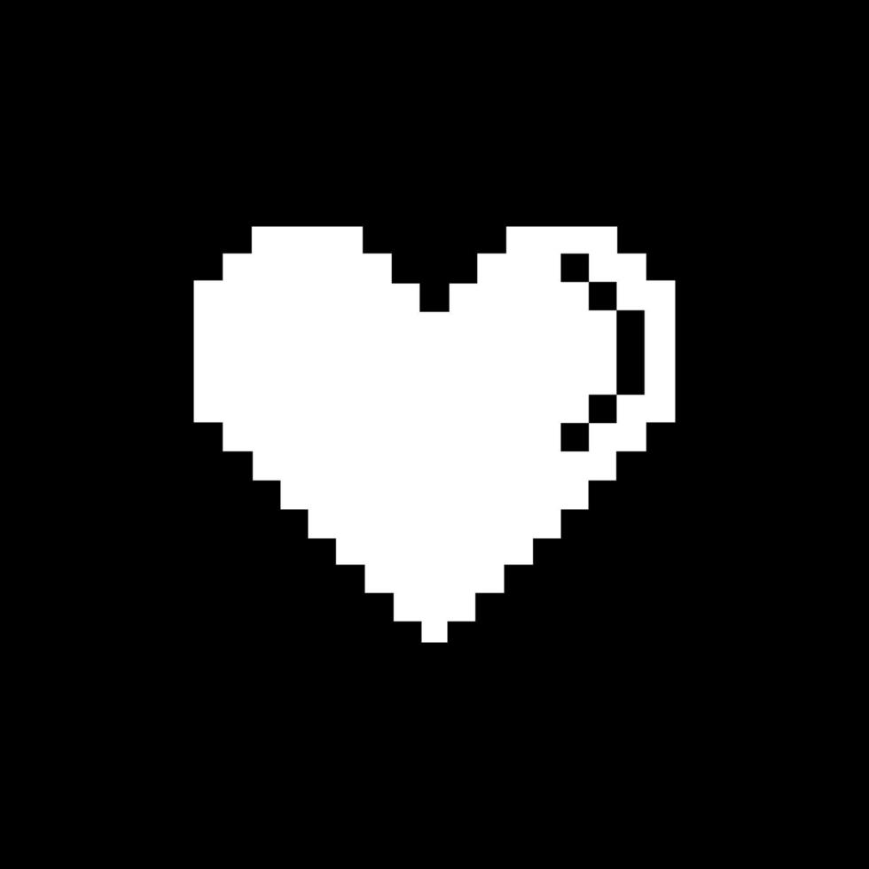 a forma di cuore. amore icona simbolo per pittogramma, app, sito web, logo o grafico design elemento. pixel arte stile illustrazione. vettore illustrazione