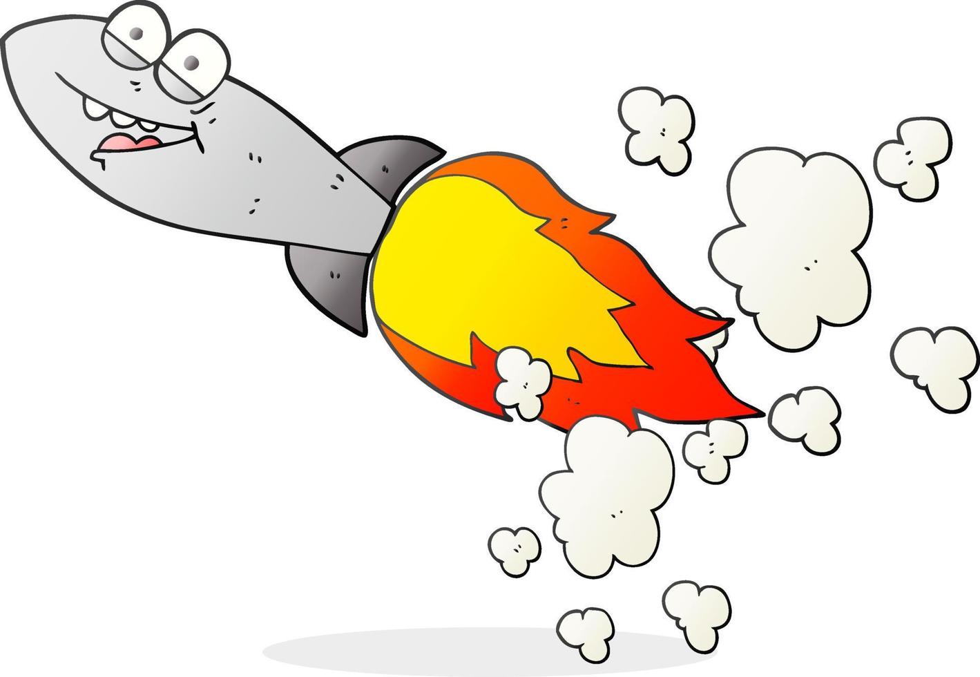 a mano libera disegnato cartone animato missile vettore