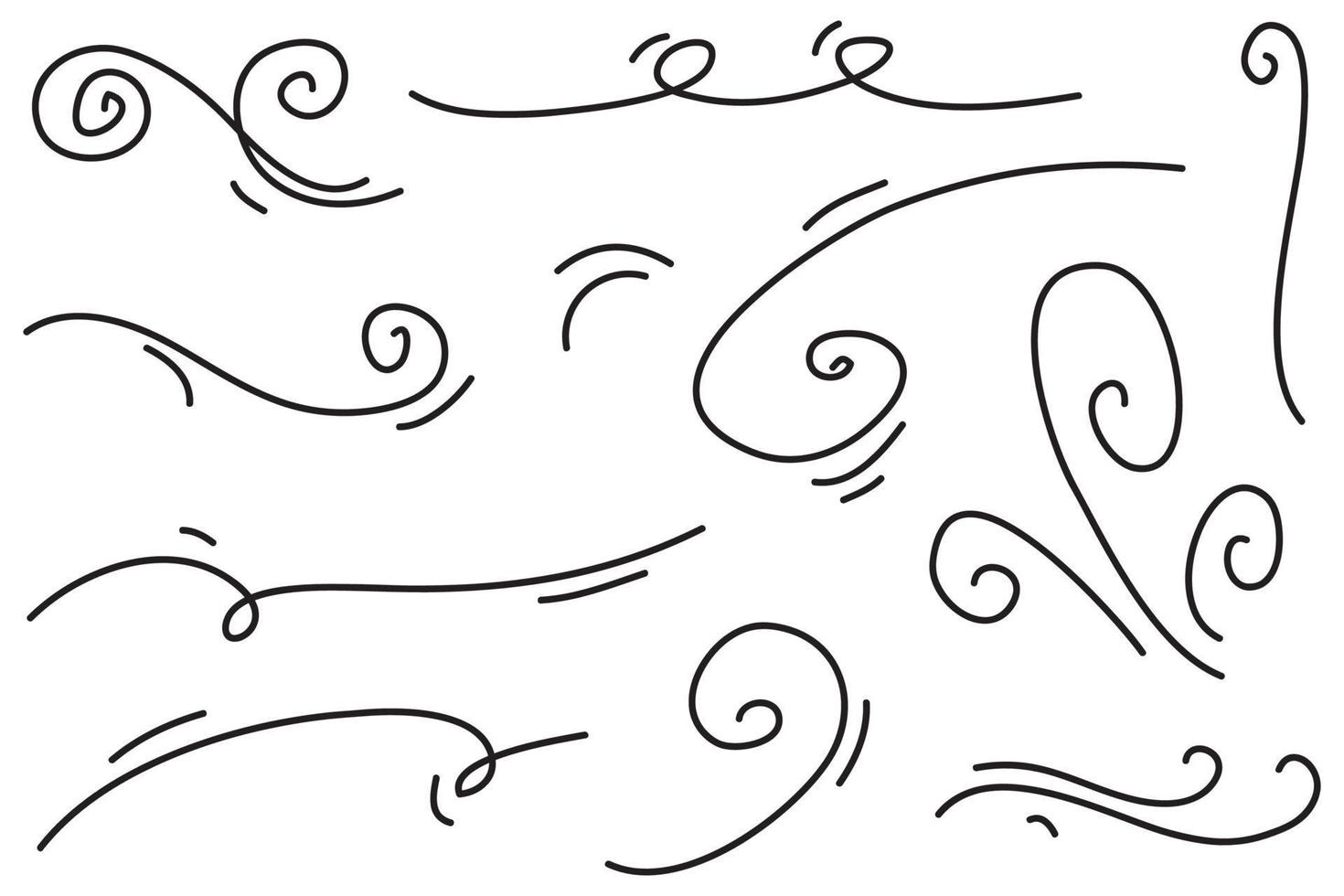 doodle vento illustrazione vettore stile disegnato a mano