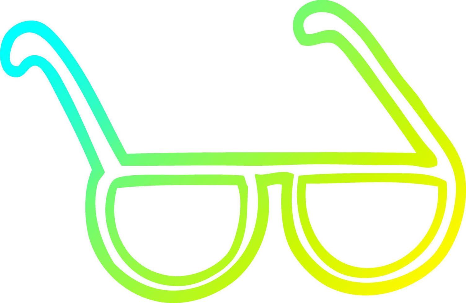 occhiali da sole da cartone animato con disegno a tratteggio a gradiente freddo vettore
