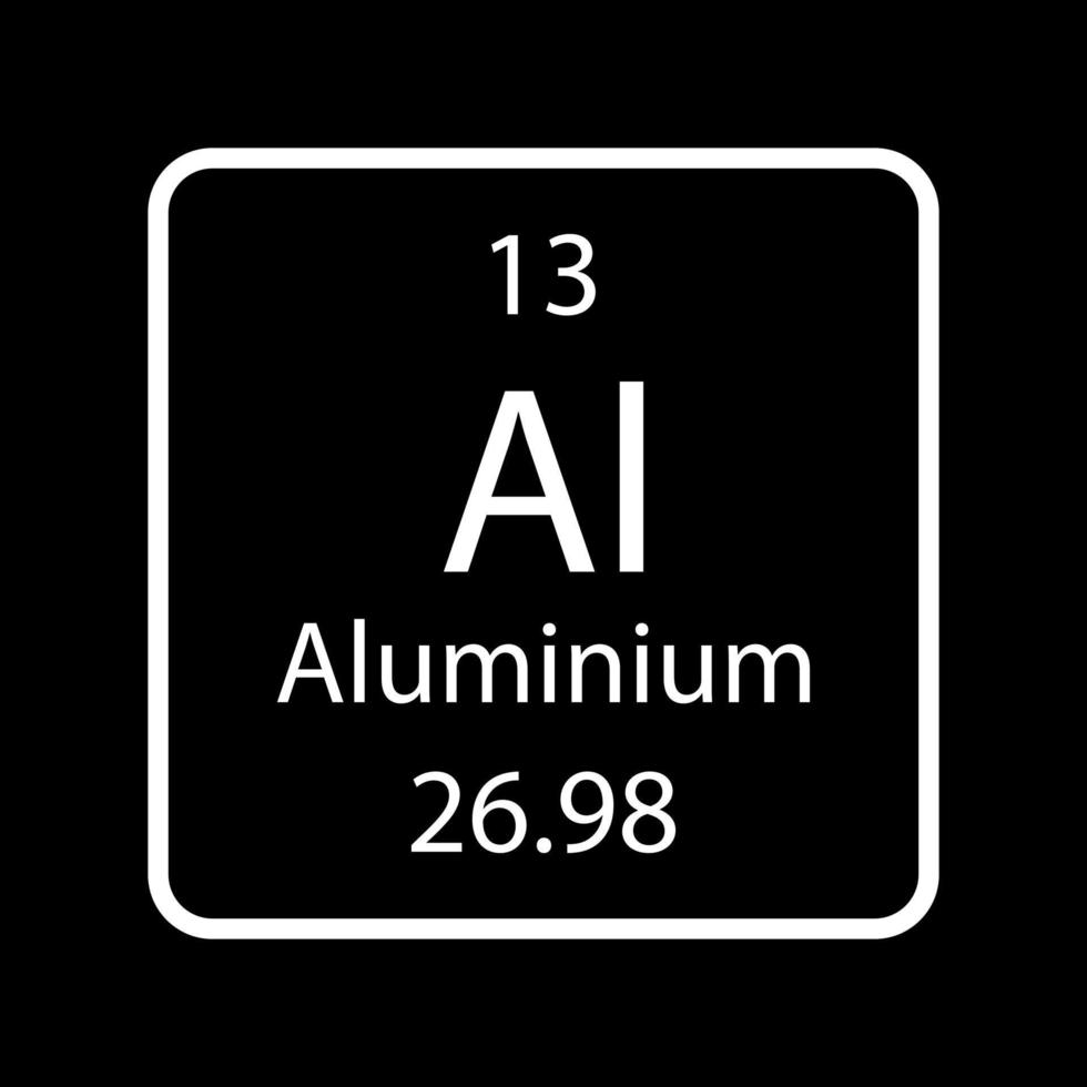simbolo in alluminio. elemento chimico della tavola periodica. illustrazione vettoriale. vettore